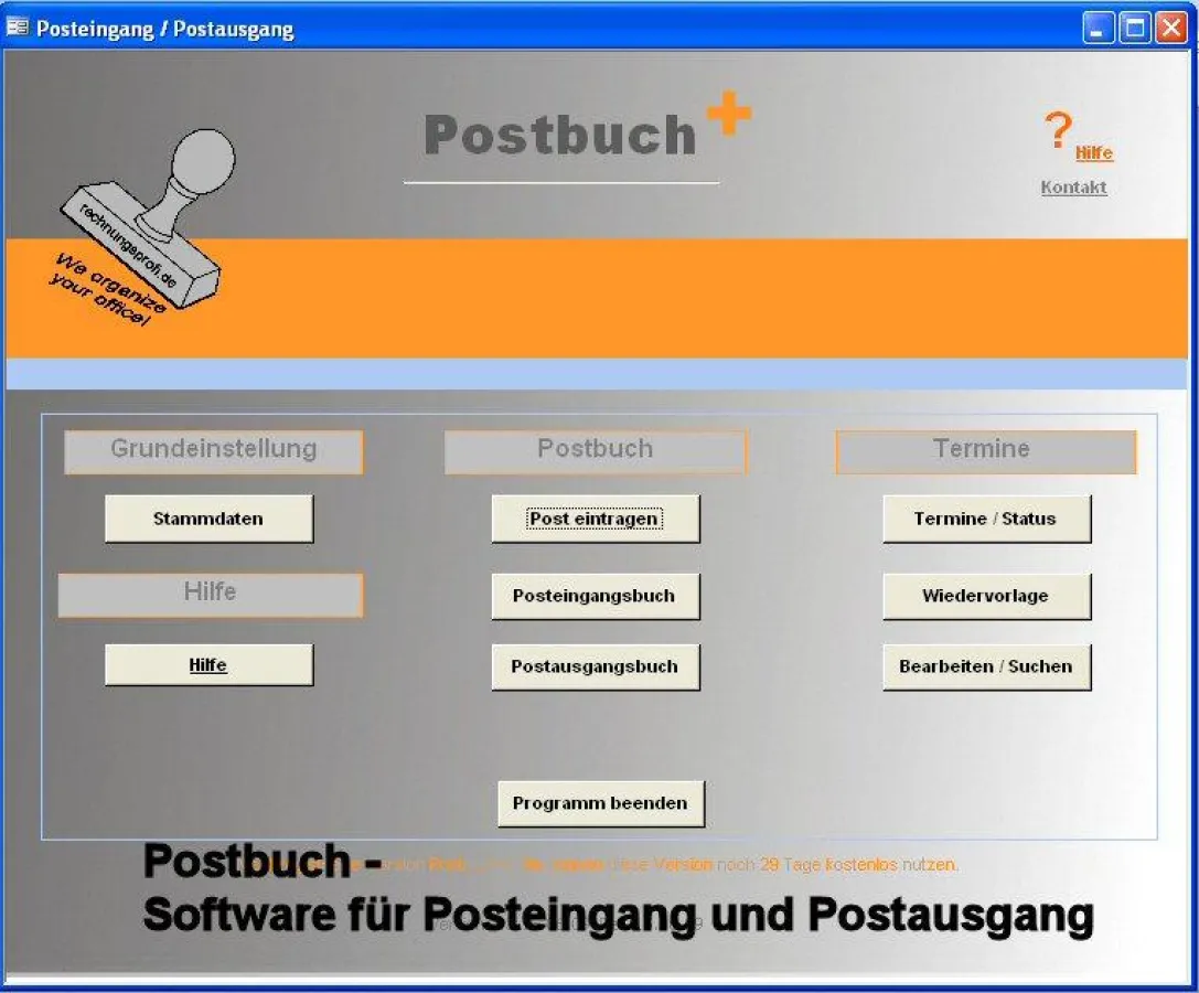 Postbuch - Software für Posteingang und Postausgang