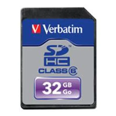 Bild: Schnelle 32 GB SDHC-Flashkarte der Klasse 6 von Verbatim für Echtzeit-Aufzeichnungen