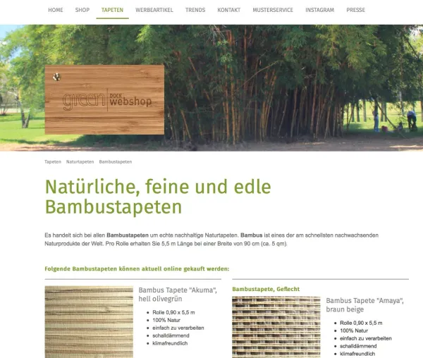 Natur und Luxus für Zuhause: Bambustapeten in vielen Varianten bietet der online shop von greenwebshop Bild: Natur und Luxus für Zuhause: Bambustapeten in vielen Varianten bietet der online shop von greenwebshop
