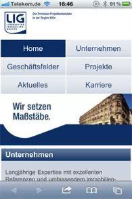 Bild: LIG Lammerting Immobilien Gruppe jetzt auch mit mobilem Internetauftritt