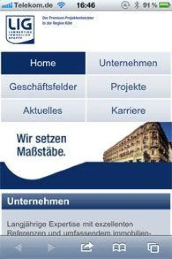 Bild: LIG Lammerting Immobilien Gruppe jetzt auch mit mobilem Internetauftritt