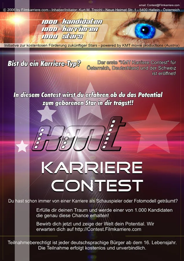Offizielle Flyer zur Ankündigung des KMT Karriere Contests