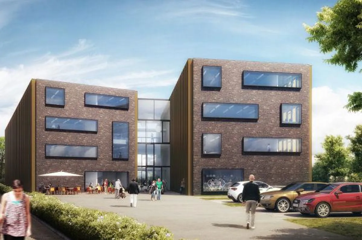 Riesenchance für Inklusion: Zweiteiliger Bürokomplex mit Förder- und Betreuungsbereich