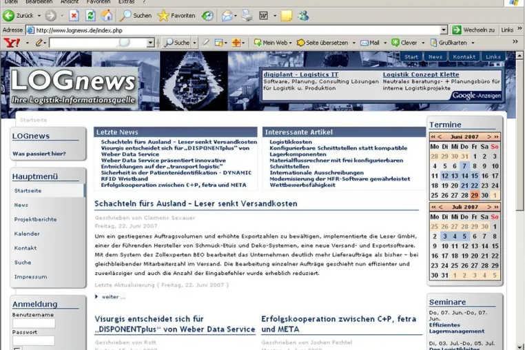 Bild: lognews.de – neues Portal für Logistikbranche ist online
