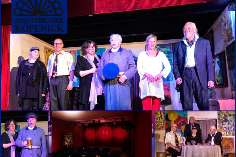 Bild: Das Debüt im Stadttheater Köpenick e.V. mit der 2. Uraufführung „Claire und der Hauptmann“ am 27.04.2018