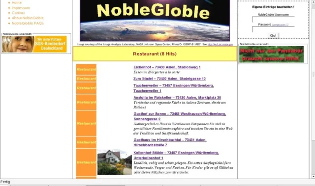 Regionale Suche mit „NobleGloble“: Neuartige Suchmaschine bringt Gast und Gastwirtschaft zusammen Bild: Regionale Suche mit „NobleGloble“: Neuartige Suchmaschine bringt Gast und Gastwirtschaft zusammen