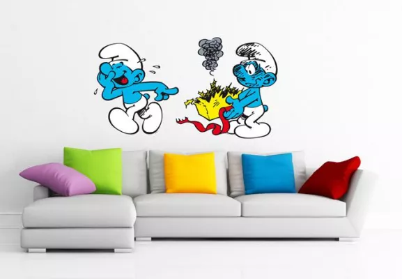 Bild: Die Schlümpfe als Wandtattoos – kindgerechte Dekoration zur Comicserie