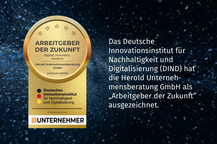 Herold Unternehmensberatung erneut als „Arbeitgeber der Zukunft“ ausgezeichnet Bild: Herold Unternehmensberatung erneut als „Arbeitgeber der Zukunft“ ausgezeichnet