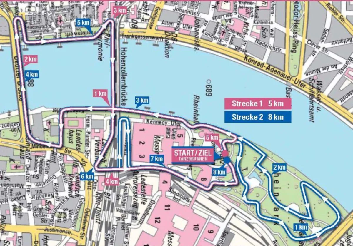 Laufen mit Köln-Panorama: Die Strecken beim Women's Run in Köln