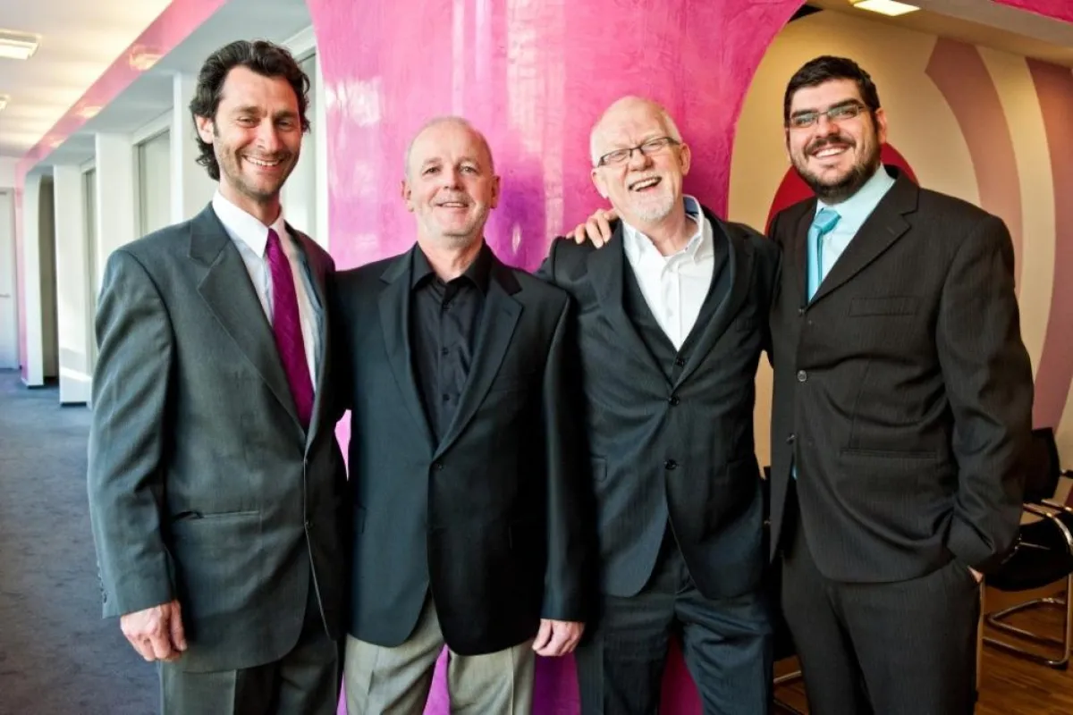 Die neue und alte Firmenleitung (v.l.): Martin Weiglein, Georg Dickert, Karl Huth und Mirko Nikolai.