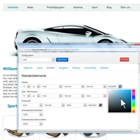 Bild: Der VersaCommerce Online-Shop – neu und einzigartig