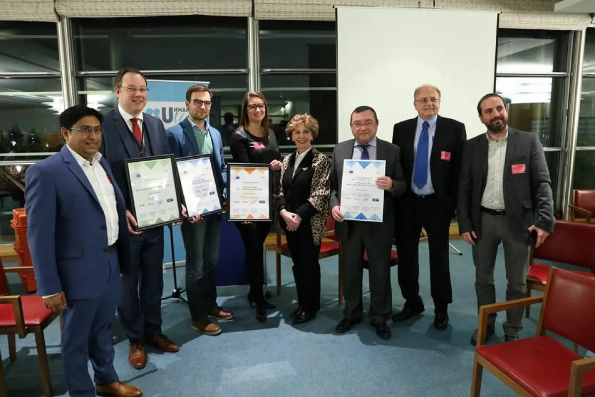 Gewinner des ersten EU Drone Awards in Brüssel, Belgien