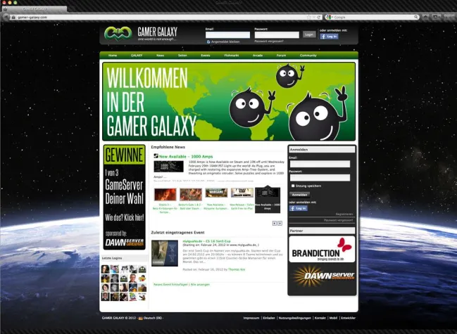 Bild: GAMER-GALAXY.COM - Das neue Social Network nur für Gamer
