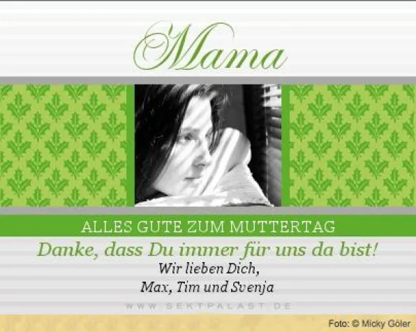 Bild: Zum Muttertag schenken - Personalisierter Sekt mit eigenem Etikett