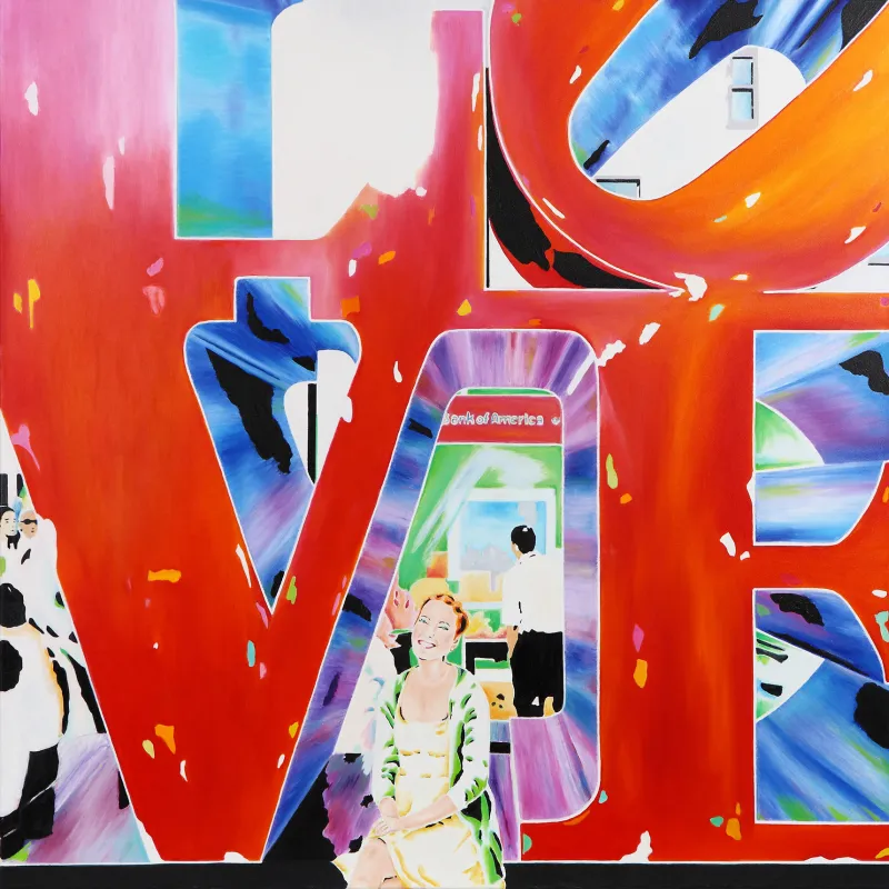 Carola Paschold - NY - I  Love You-2014 - Öl auf Leinwand - H 90 cm x B 90 cm 