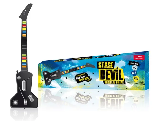 Bild: Neu - SPEEDLINK Stage Devil Wireless Guitar - Die einzige Gitarre für PC, PS3 u. PS2