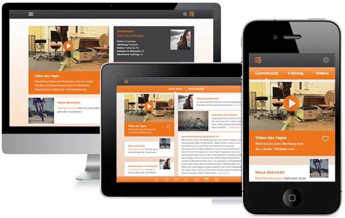 Standort und Geräte unabhängig, da Profession Fit auf PC, Tablet und Smartphone lebt