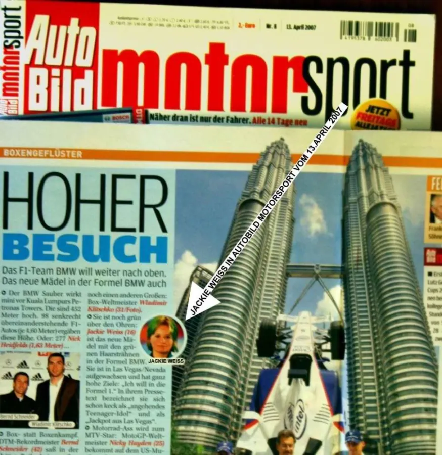 Jackie Weiss in Auto Bild Motorsport vom 13.4.2007