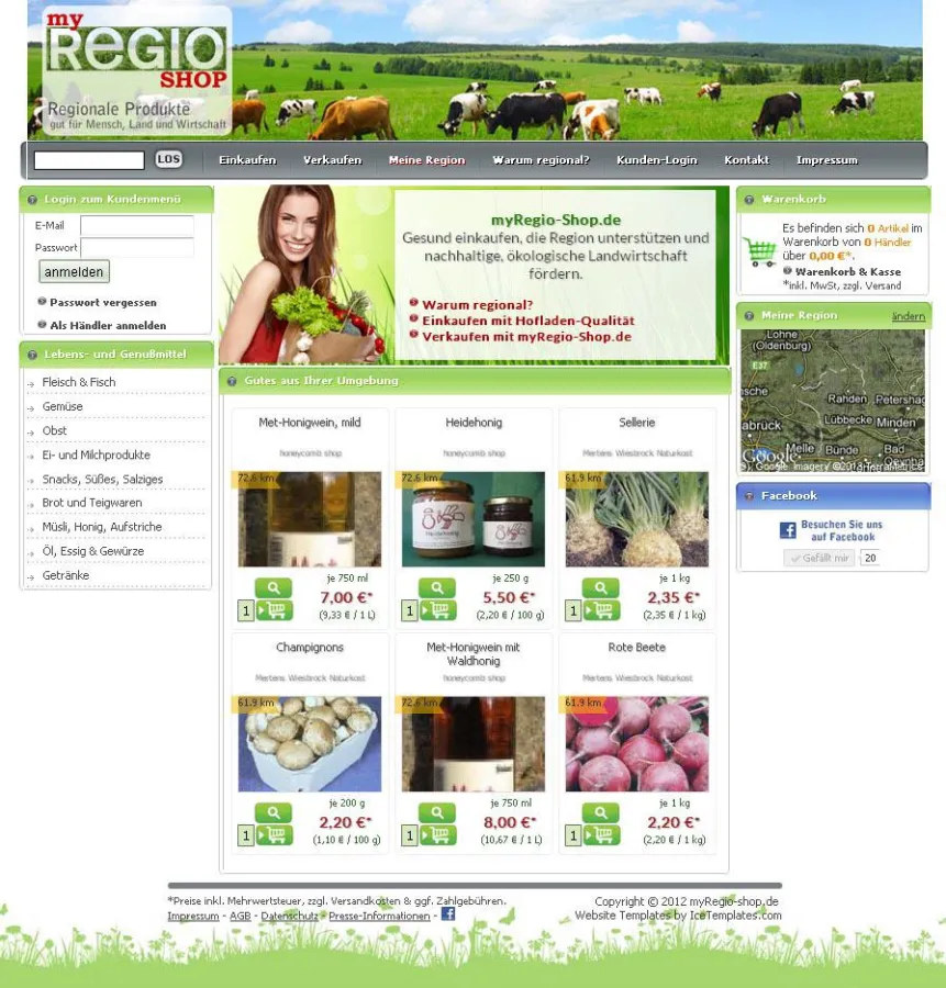 Homepage myRegio-Shop.de