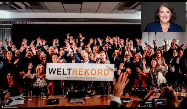 Bild: Weltrekord erneut geschafft - Stolbergerin ist Weltrekordhalterin im #zoomhackspeakerslam 