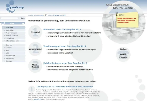 Der gruendershop-Website Relaunch - Neues Design, verbesserte Navigation, wertvolle Unternehmerinformationen Bild: Der gruendershop-Website Relaunch - Neues Design, verbesserte Navigation, wertvolle Unternehmerinformationen