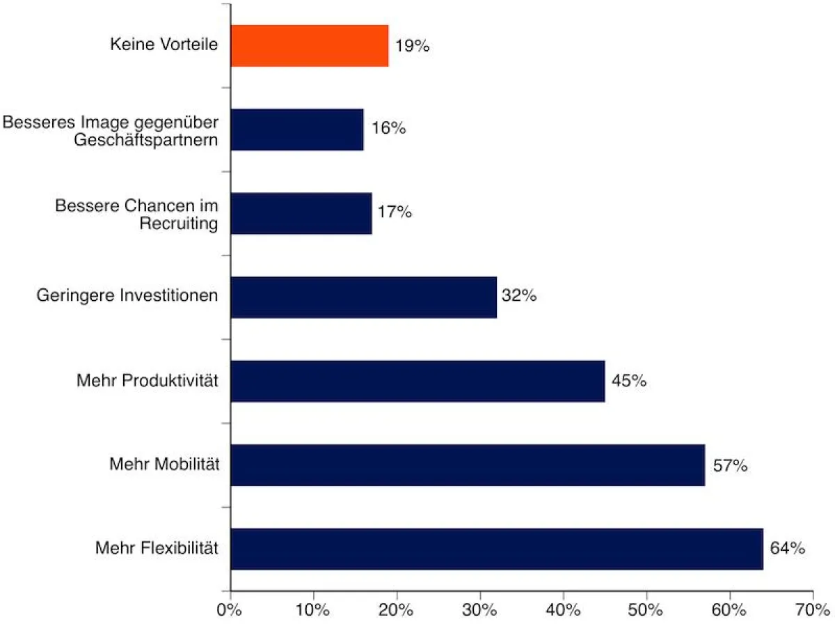 Vorteile bei der Verwendung privater mobiler Geräte für geschäftliche Zwecke (Dell/TNS Infratest)