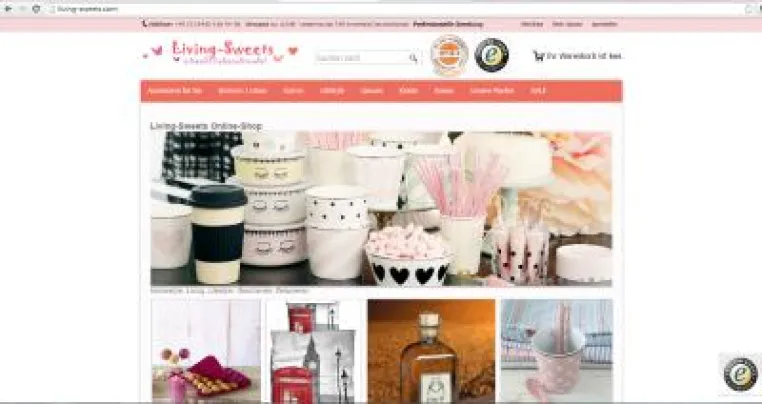 Bild: Living-Sweets Homestyle Online Shop mit neuem Design