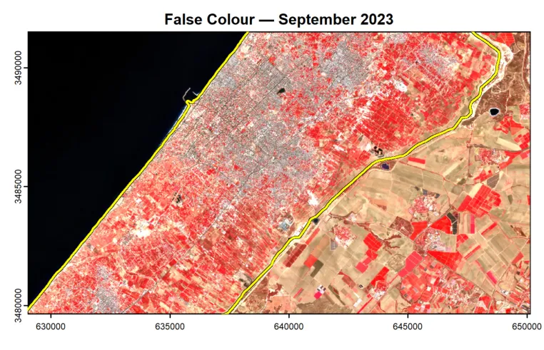 Bild: Konflikt in Gaza zerstört auch Vegetation – Freiliegende Bodenflächen nehmen in zwei Jahren um 351 Prozent zu