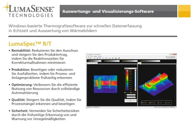 Bild: Neue Thermografie-Software für die Echtzeitvisualisierung und Analyse von Wärmebildern und Temperaturmessungen