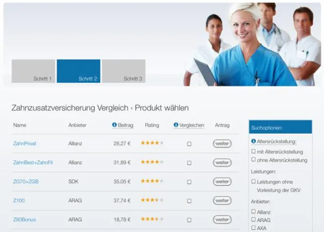 Bild: Zahnversicherungsschutz.de – Vergleich Zahnzusatzversicherung mit eigenem Online-Vergleichsrechner
