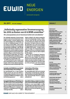 Bild: SRU kritisiert „Kostenpessimismus“ der EU-Kommission bei der Energiewende – EUWID NE 26/2011 erschienen