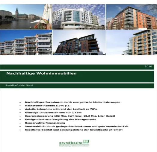 Bild: Neuer Fonds für nachhaltige Wohnimmobilien übertrifft Einkaufsparameter. Energetische Modernisierung. Hamburg