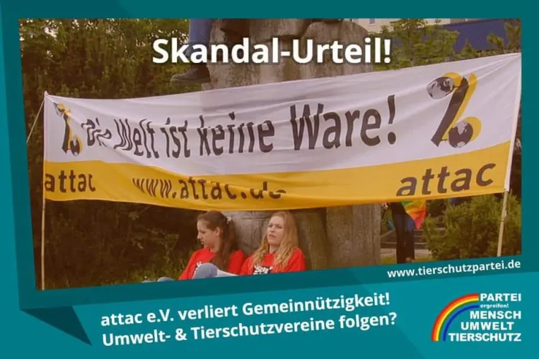 Bild: Aberkennung der Gemeinnützigkeit für Attac – Tierschutzpartei sieht das Urteil des Bundesgerichtshofs kritisch