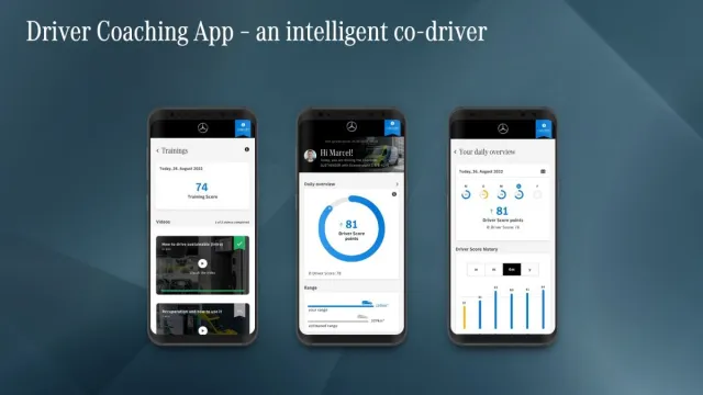 Bild: Driver Coaching App von Mercedes-Benz AG bietet Fahrern Hilfestellung bei der Optimierung ihres Fahrverhaltens