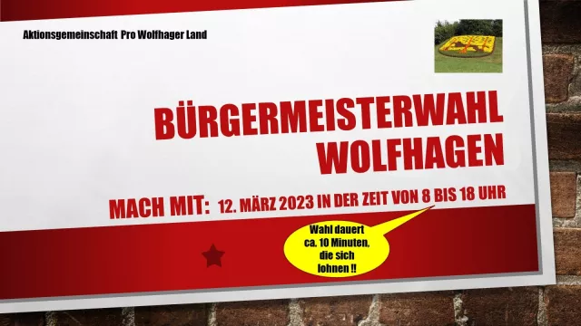 Bild: Bürgermeisterwahl in Wolfhagen am 12. März 2023