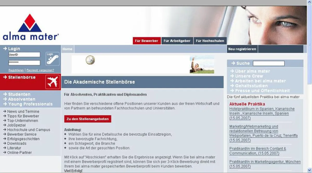 Die alma mater Stellenbörse