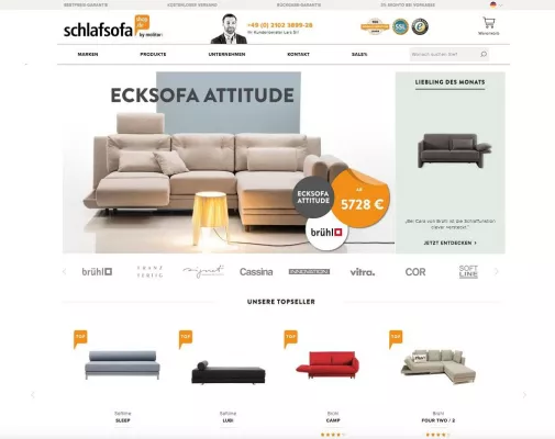 Bild: Premium-Designschlafsofas mit Bestpreis-Garantie – Molitors‘ relauncht seinen Online-Shop zum Firmenjubiläum