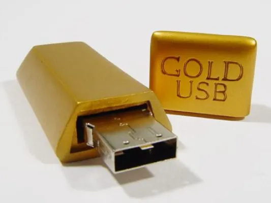 Bild: USB Stick in Form eines Goldbarrens - Premium-Werbemittel für wertige Kampagnen