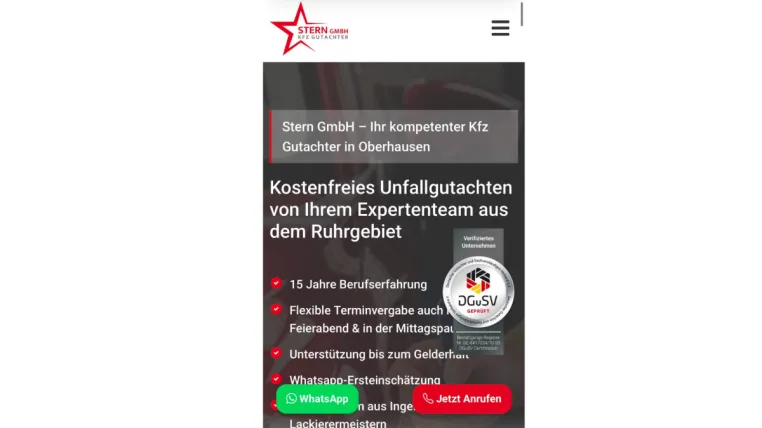 Kfz Gutachter Oberhausen - Stern GmbH - Ingenieurbüro für Fahrzeugtechnik Bild: Kfz Gutachter Oberhausen - Stern GmbH - Ingenieurbüro für Fahrzeugtechnik