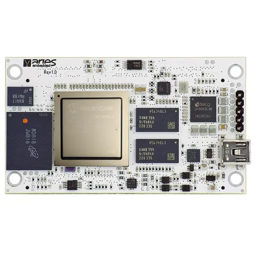 Neues System-on-Module M100PFS basiert auf Microchips stromsparendem PolarFire SoC FPGA Bild: Neues System-on-Module M100PFS basiert auf Microchips stromsparendem PolarFire SoC FPGA