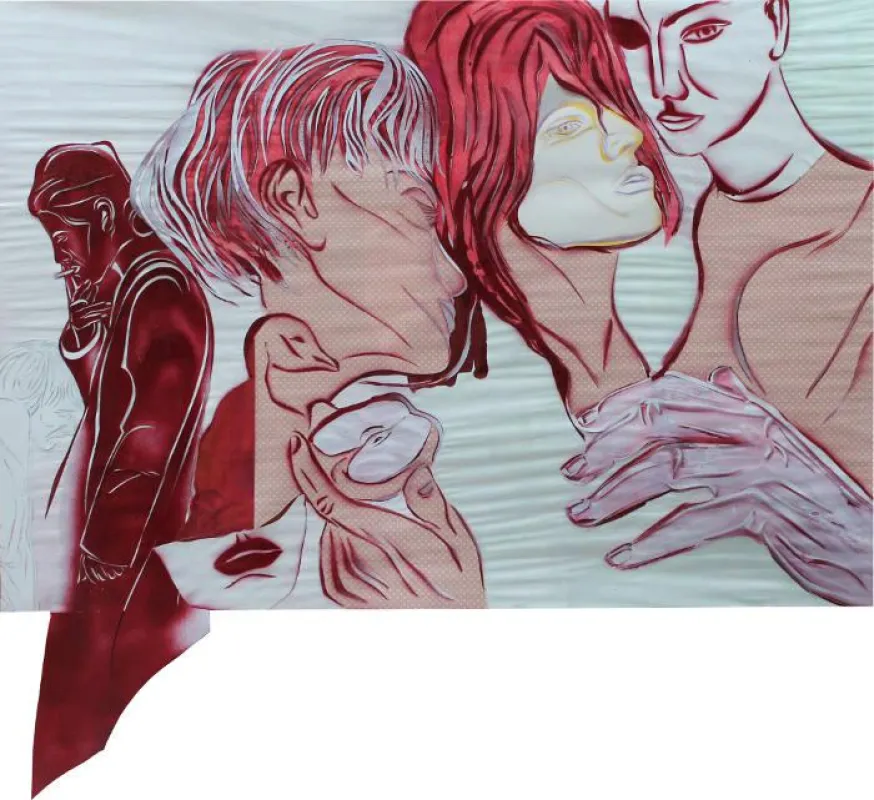 Monika Thiele: S XXXXXII, 2018, Collage 90 x 96 cm