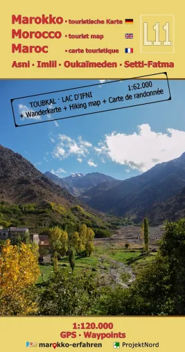 Bild: Marokko touristische Landkarte L11 Asni - Imlil - Oukaïmeden - Setti-Fatma + Wanderkarte Toubkal & Lac d`Ifni