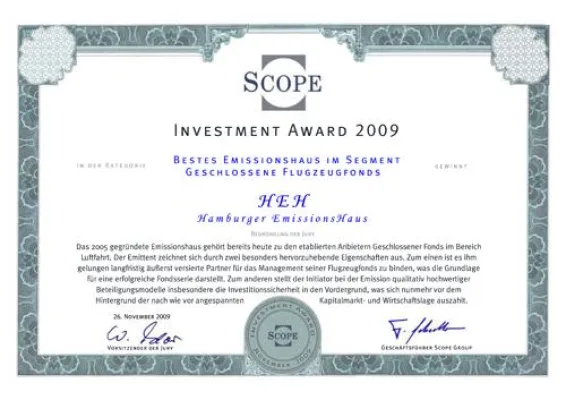 HEH Flugzeugfonds zeichnen sich durch Investitionssicherheit aus Bild: HEH Flugzeugfonds zeichnen sich durch Investitionssicherheit aus