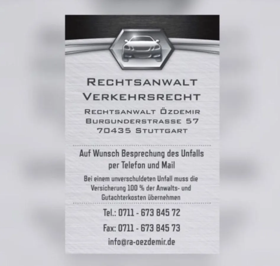 Rechtsanwalt für Verkehrsrecht Stuttgart