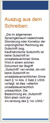 Bild: Thema Gutschrift - was darf, was muss?