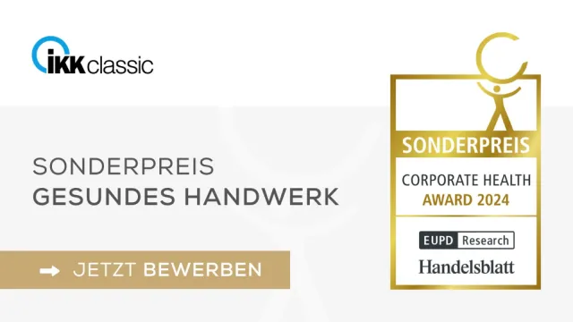 Bild: Corporate Heath Award 2024: Bewerbungsstart für den Sonderpreis “Gesundes Handwerk“