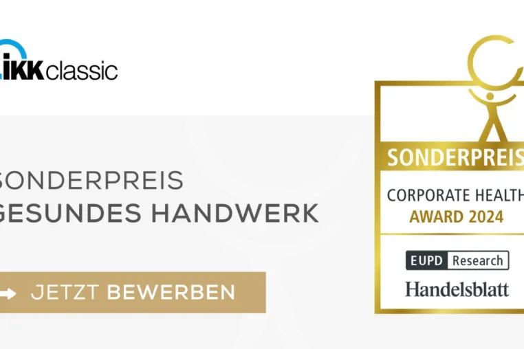 Bild: Corporate Heath Award 2024: Bewerbungsstart für den Sonderpreis “Gesundes Handwerk“