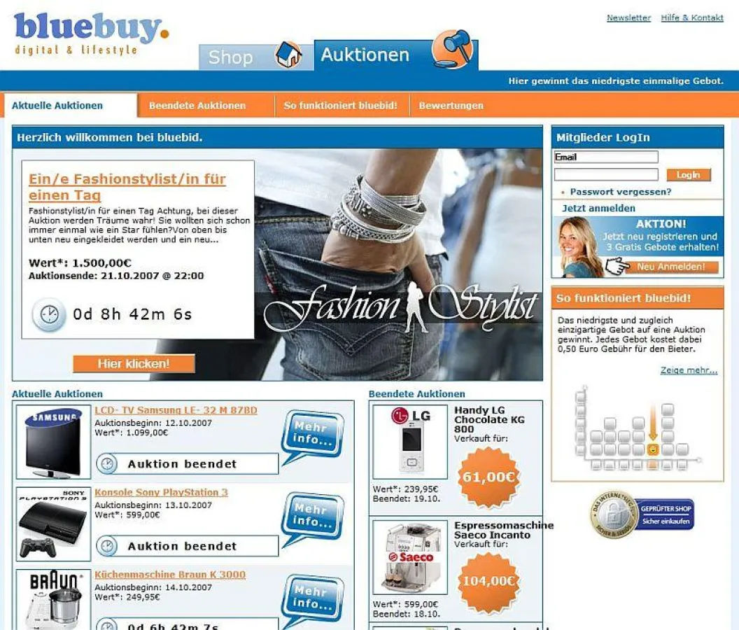 Auktionsportal bluebuy versteigert mobilen Barkeeper