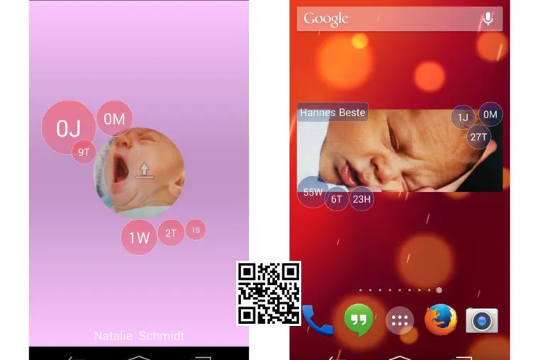 Bild: Trendige Smartphone App für Eltern von kleinen Kindern.