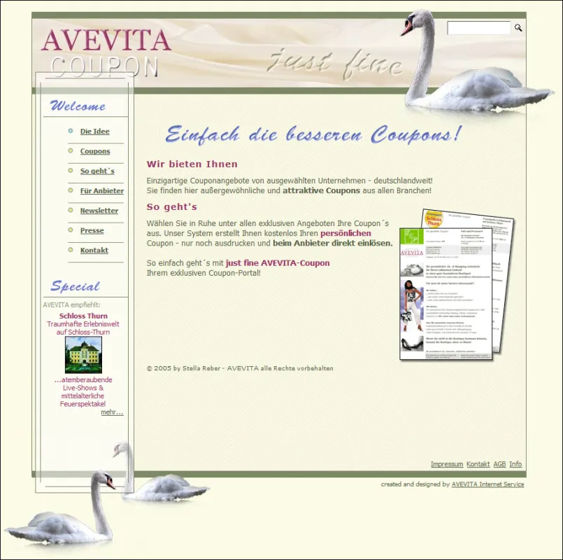 Screenshot AVEVITA-Coupon Portal